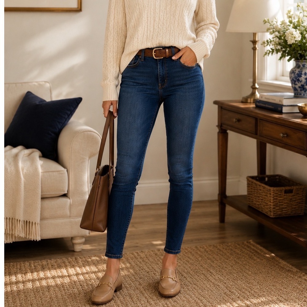 Rag & Bone High Rise Skinny Jeans Bedford Wash Premium Denim Minimalist Size 27‎